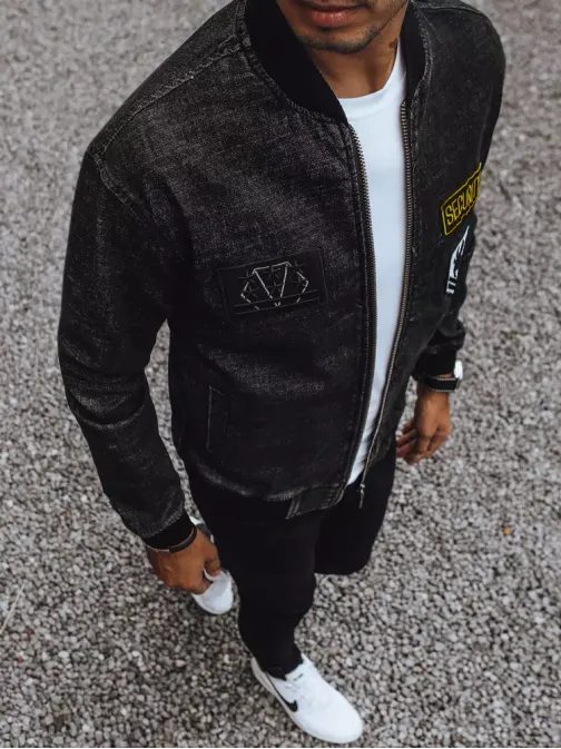 Stílusos fekete bomber dzseki