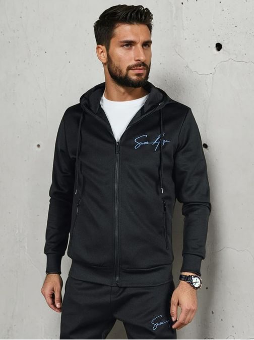 Modern fekete férfi tréningruha felirattal