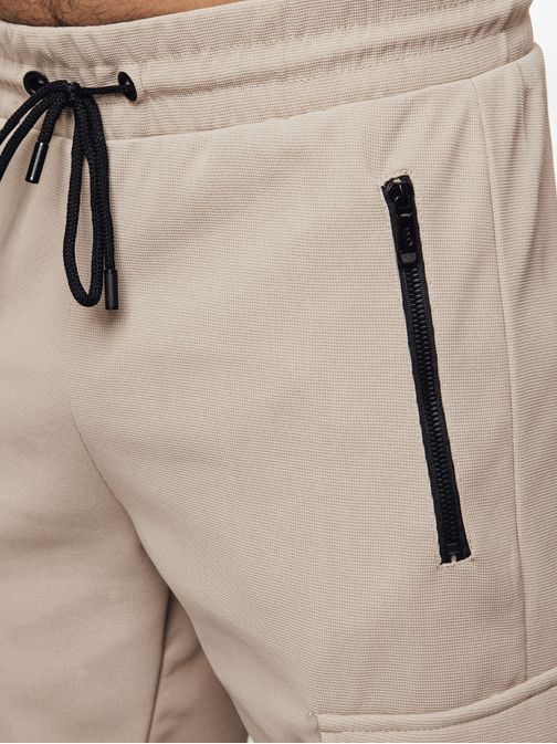 Bézs színű zsebes nadrág férfiaknak