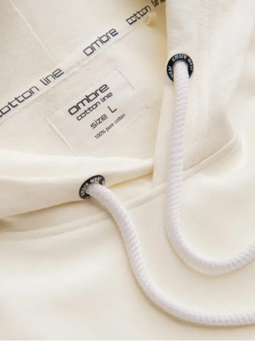 Időtlen krém színű kapucnis felső V11 SSBN-0177