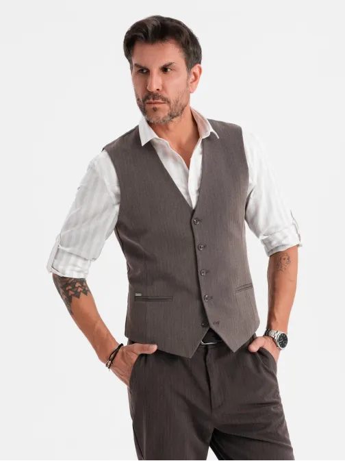 Elegáns férfi grafit mellény V2 BLZV-0143