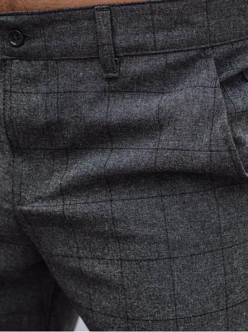 Stílusos grafit szürke káró mintás nadrág