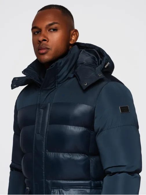 Steppelt kék fényes férfi parka V3 JALJ-0266