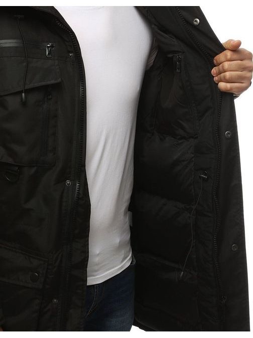 Fekete téli parka kabát