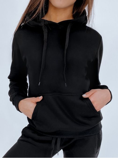 Eredeti fekete női kapucnis pulóver Basic