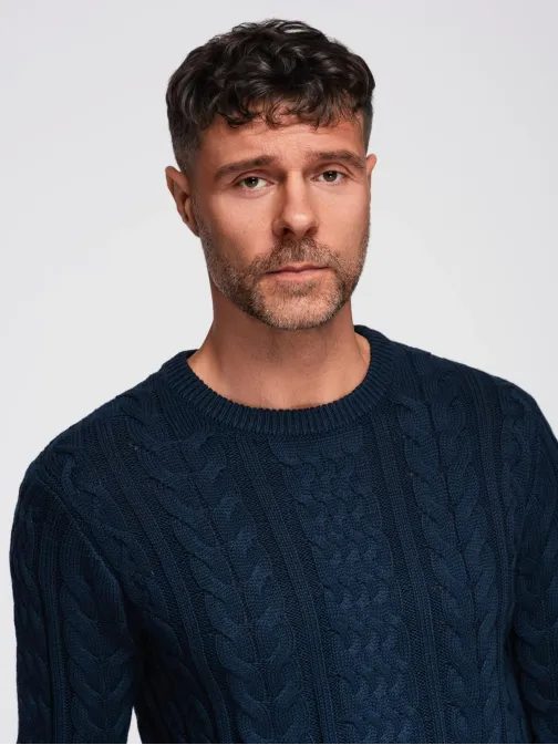 Kék mintás férfi pulóver om-swcd-0173