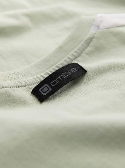 Menta zöld póló  hímzett címkével V9 S1632