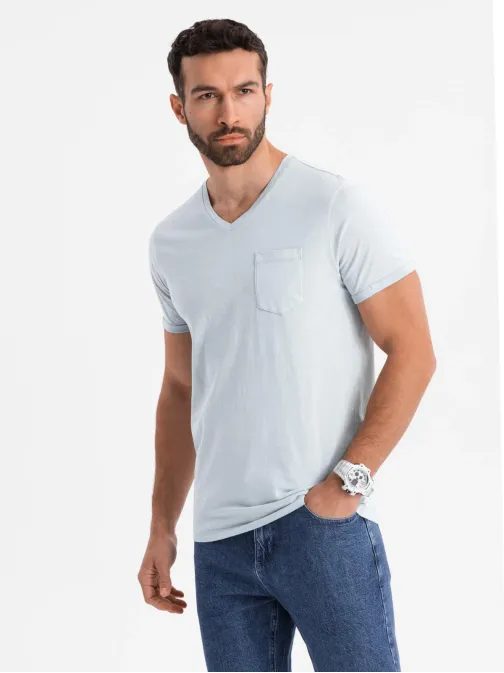 Szürke férfi póló mosott V8 TSWT-0242