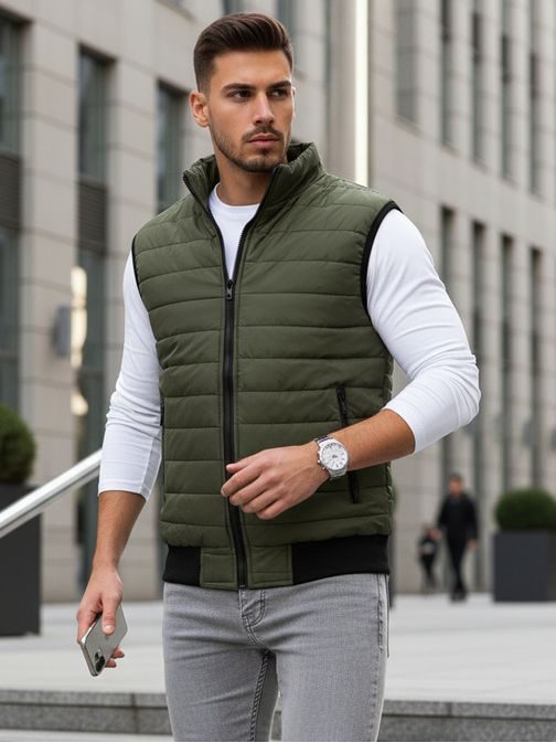 Zöld stílusos mellény kapucni nélkül