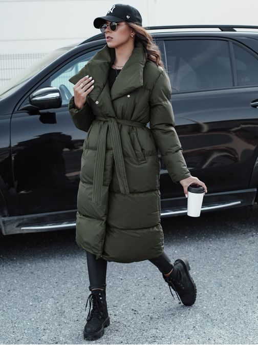 Női zöld steppelt kabát Favi