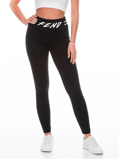 Női fekete leggings felirattal  FEND PLR252