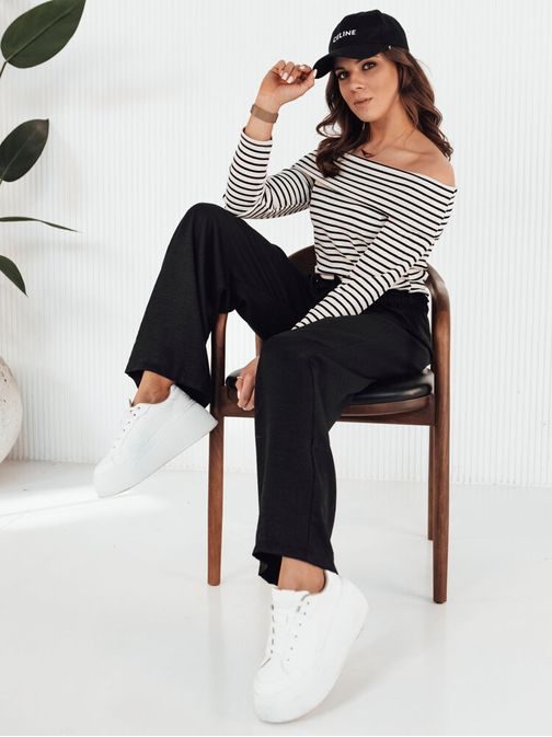 Női fekete hosszú ujjú póló Tesso