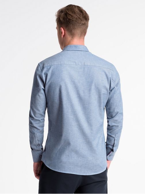 Egyszerű sötét kék ing k487