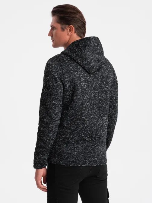 Szokatlan grafit kapucnis pulóver V2 B1675