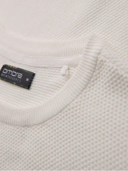 Fehér kötött férfi póló V1 TSCT-0244 TSCT-0244