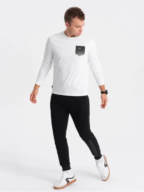 Trendi fehér hosszú ujjú póló  V1 LSPT-0118