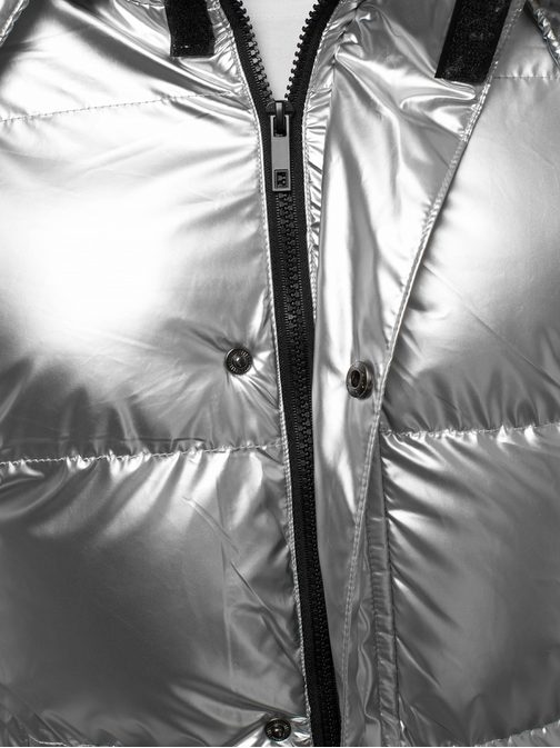 Egyedi fényes hatású ezüst színű dzseki JB/JP1165/2 - Legyferfi.hu