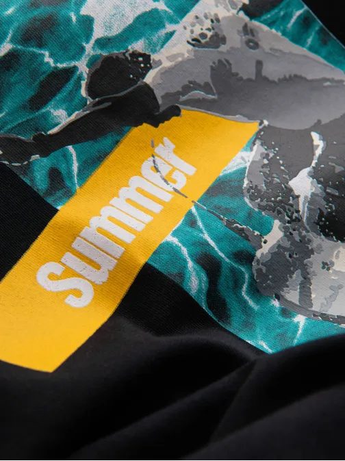 Fekete atléta nyári motívummal  V1 TSTT-0191