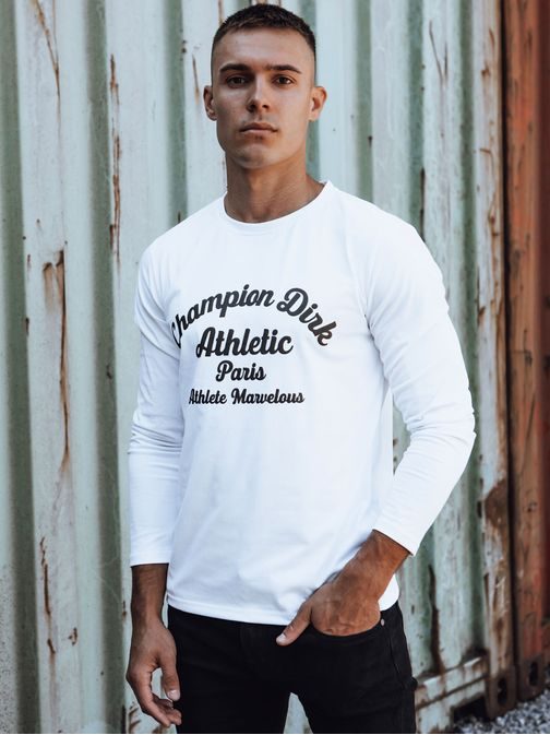 Egyedi fehér hosszú ujjú póló lenyomattal