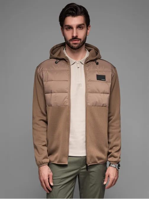 Modern barna férfi átmeneti kabát V2 JANP-160