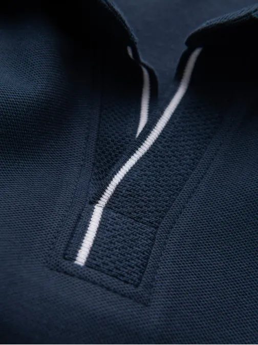 Férfi póló ing gombok nélkül, kék V3 om-poss-0110