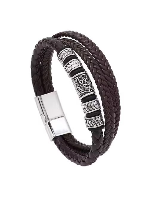 Háromszoros design férfi karkötő barna