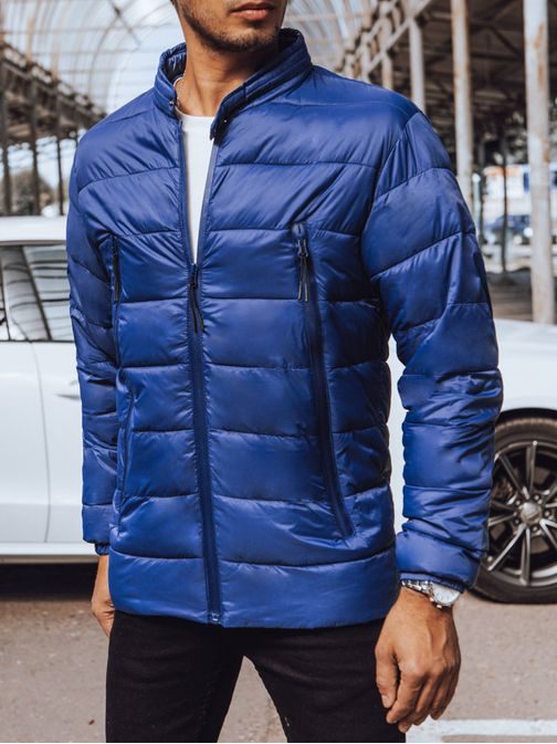 Átmeneti kék steppelt kabát