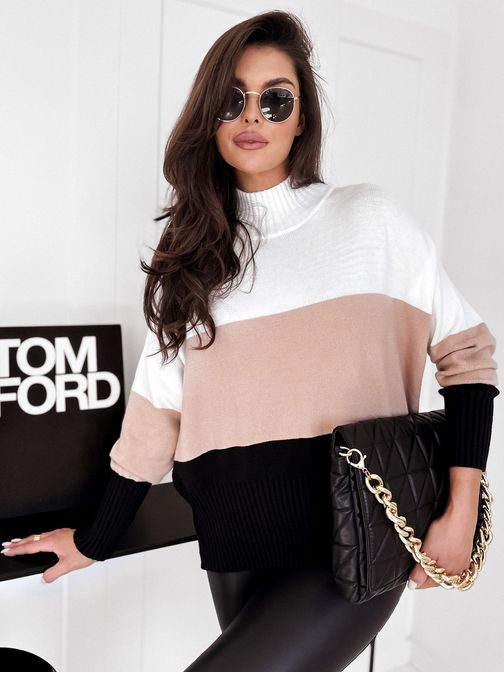 Háromszínű női pulóver Serene