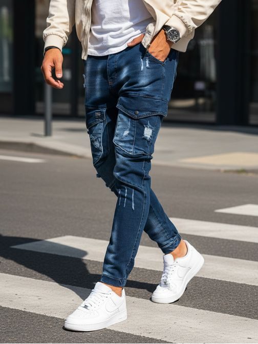 Zsebes farmer nadrág kék