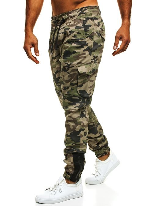 Stílusos jogger nadrág katonazöld színben ATHLETIC 705