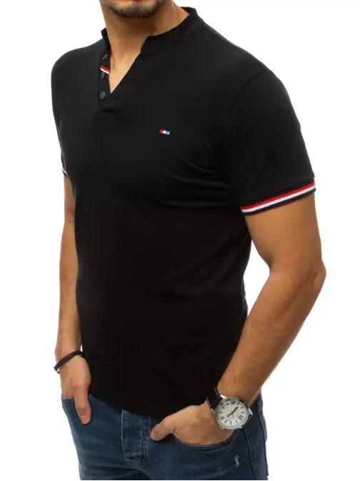 Elegáns fekete galléros póló