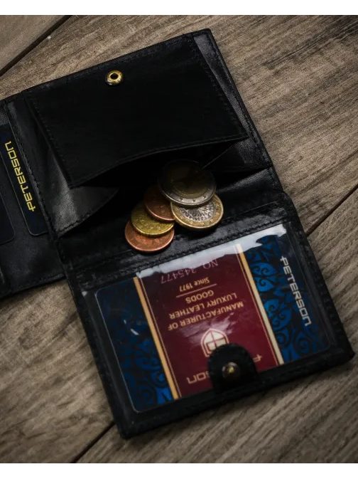 Stílusos fekete férfi pénztárca Peterson