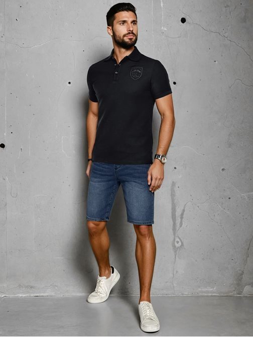 Férfi fekete póló póló logóval