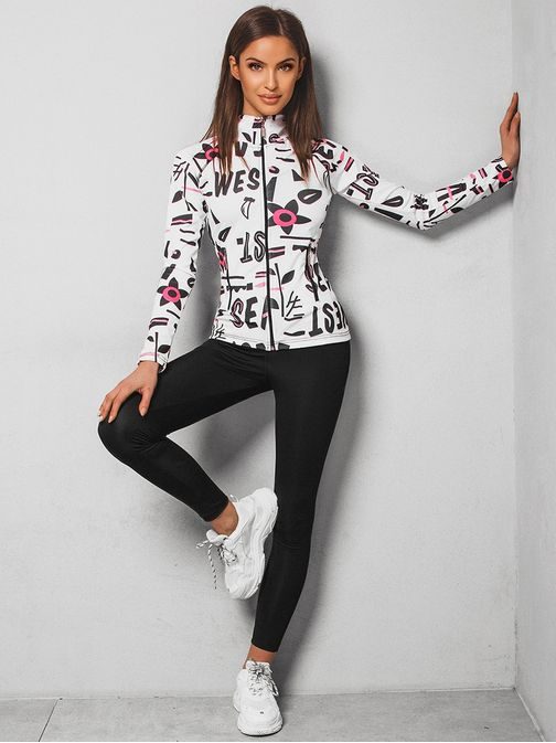 Egyszerű fekete-fehér női melegítő együttes O/20730Z