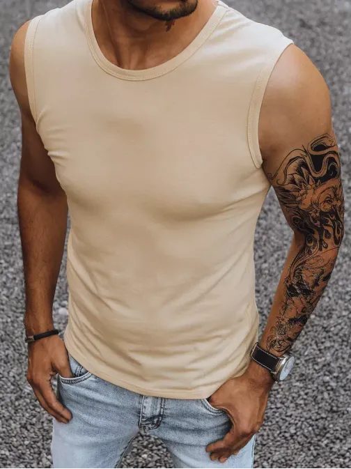 Klasszikus tank top bézs színben