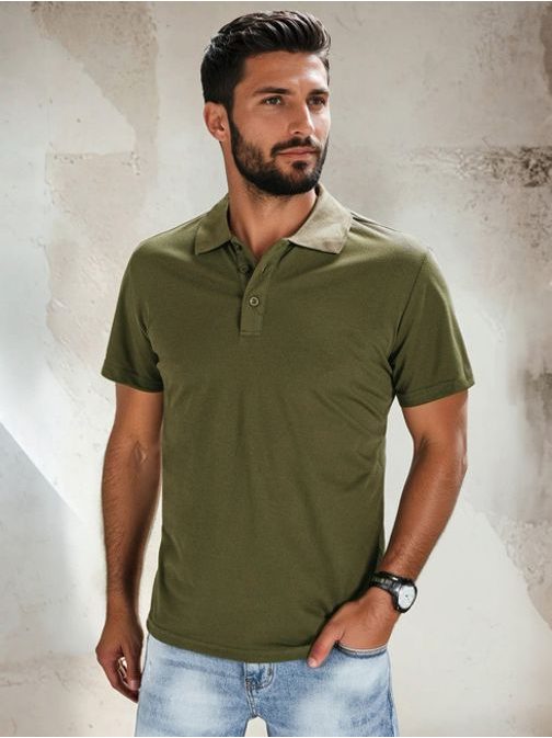 Zöld trendi galléros póló