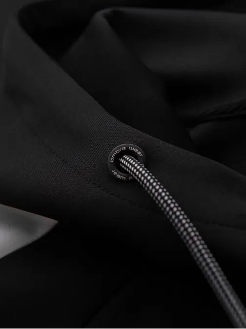 Időtlen fekete kapucnis pulóver V1 EM-SSBZ-0210