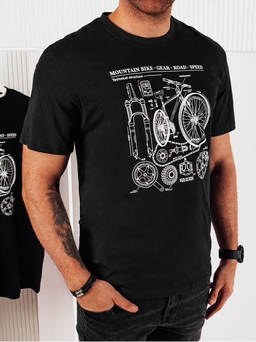 Trendi fekete póló kerékpárosok számára