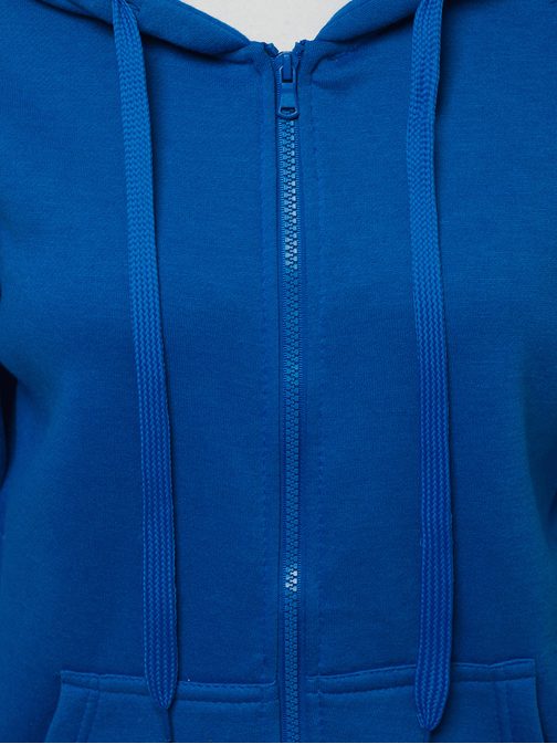 Kényelmes nefelejcs színű női kapucnis pulóver JS/W03/65Z