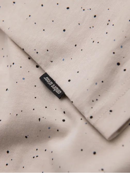 Divatos bézs férfi póló V2 nyomtatással TSFP-0186