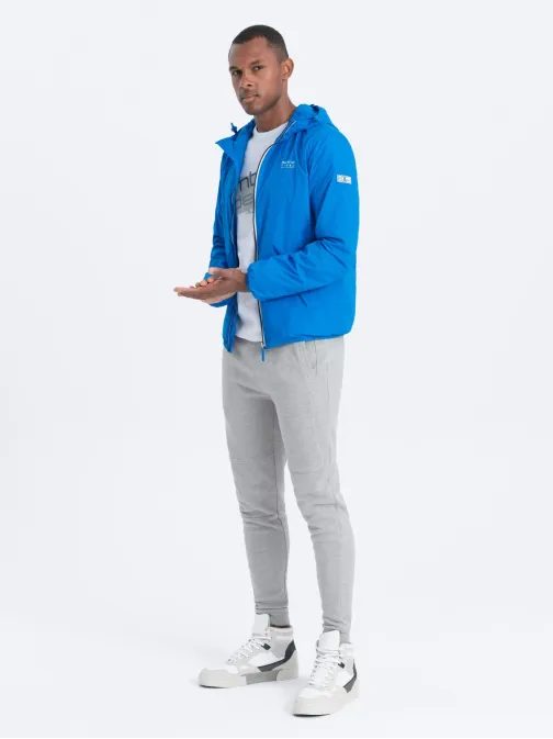 Kék átmeneti dzseki kapucnival P0110-V2