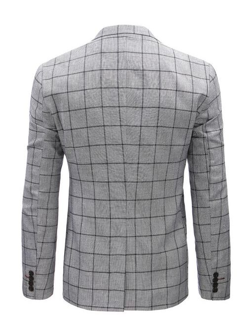 Halvány szürke kockás mintás zakó