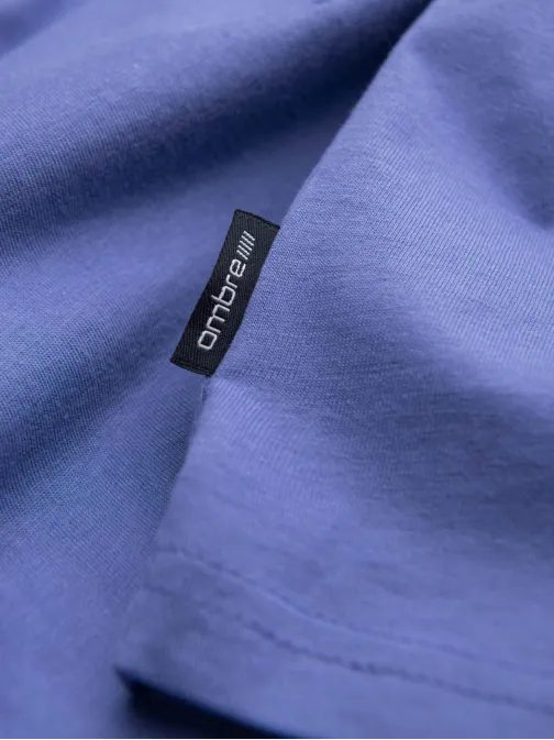 Pamut férfi lila V-nyakú póló V12-TSBS-0145