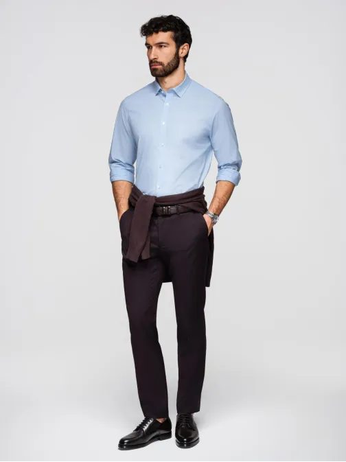 Basic kék férfi ing V1 K699