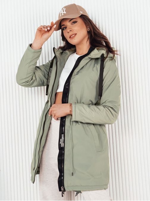 Modern női zöld párka kabát Vercha