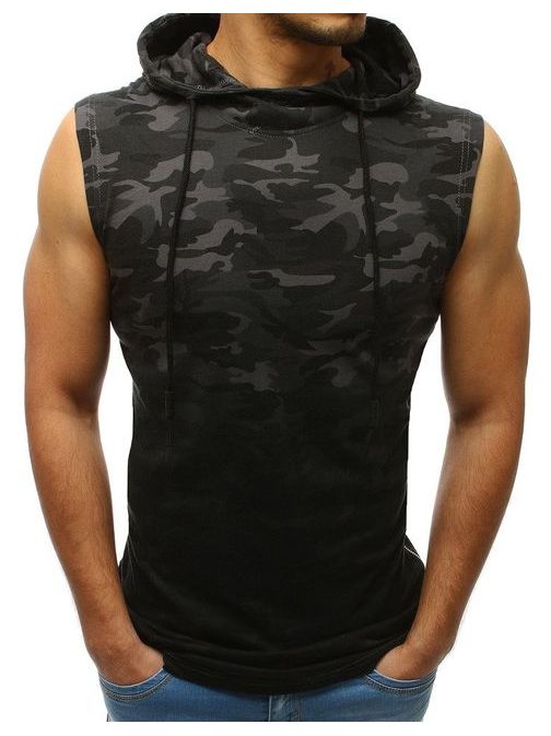 Antracit szürke kapucnis póló