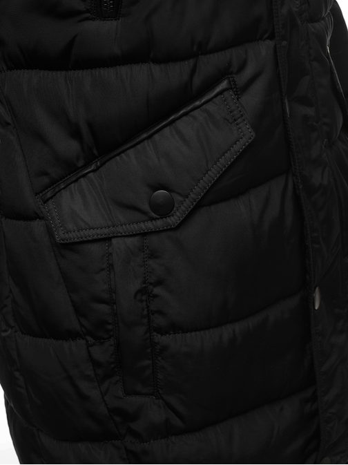 Modern fekete téli parka kabát JD/335Z