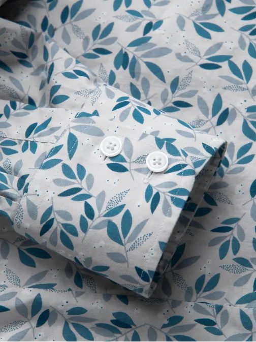 Szükrés kék virág mintás ing V2 SHPS-0163