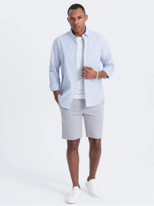 Szürke rövidnadrág struktúr mintás kötött anyagból V4 SRCS-0126