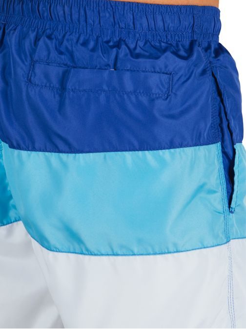 Háromszínű fehér és kék férfi fürdőruha